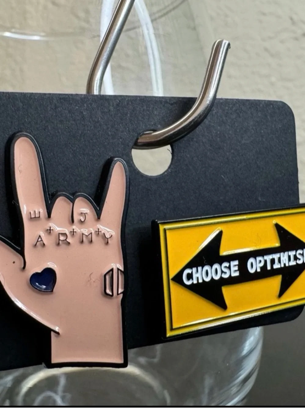 Enamel Pins Optimism Sign Army Hand Love Positivity